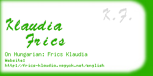 klaudia frics business card